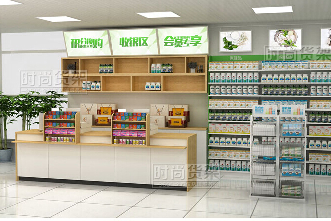 藥店收銀區(qū)設計_收銀臺設計